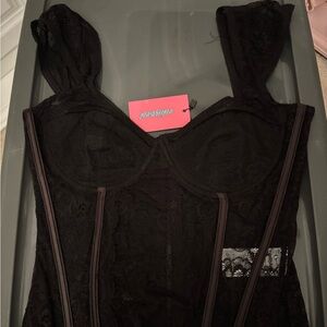 Edikted Black Lace Bustier Corset